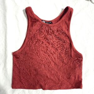 Zara Ribbed Crop Tank Top Size M